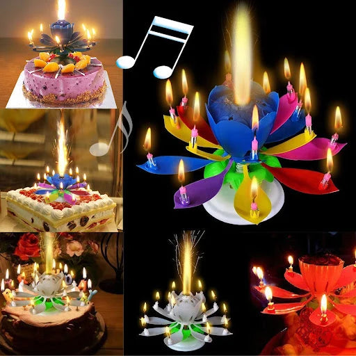 Musical Birthday Flower Candle