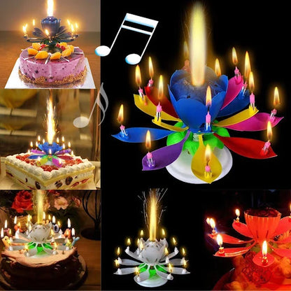 Musical Birthday Flower Candle