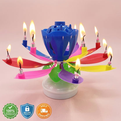 Musical Birthday Flower Candle