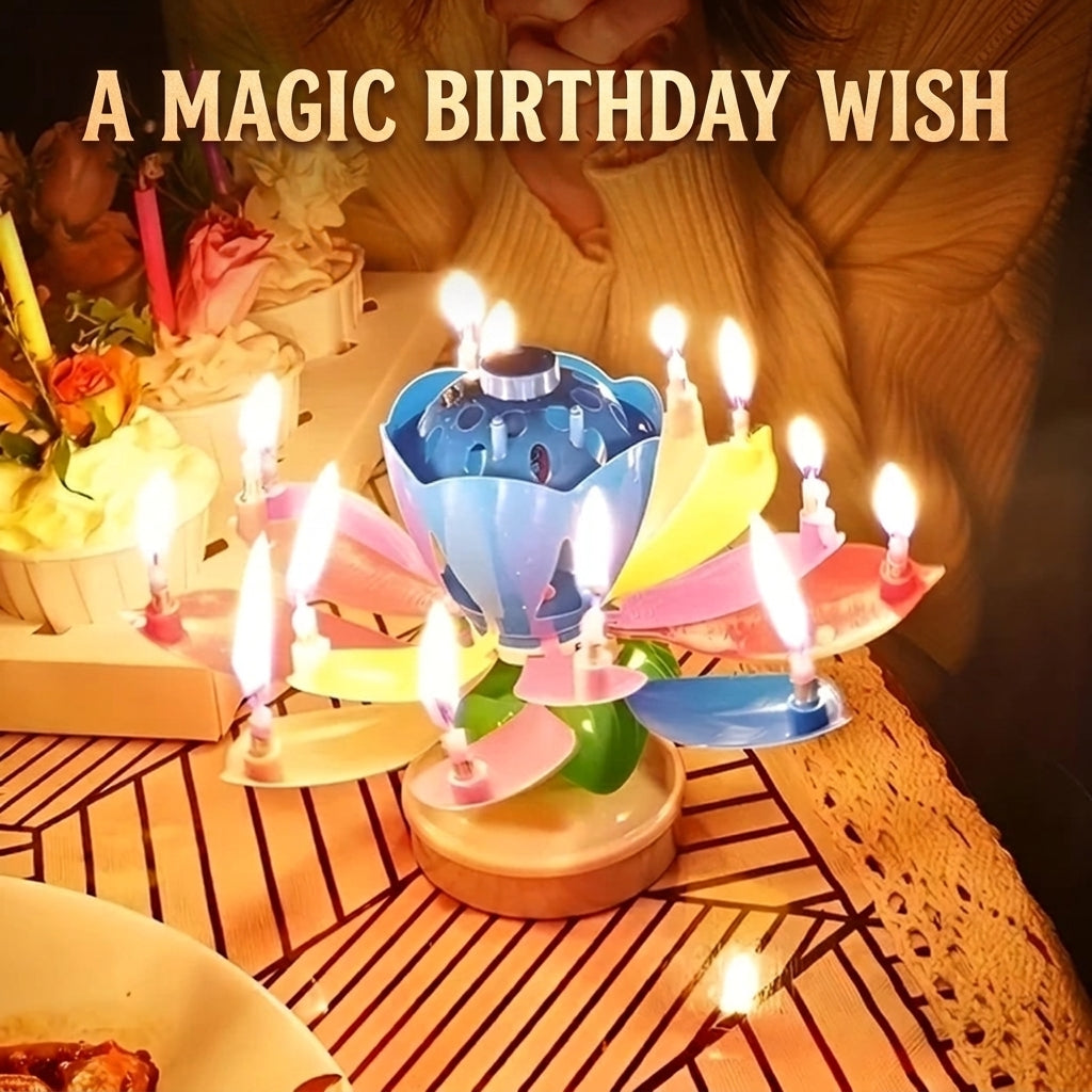 Musical Birthday Flower Candle