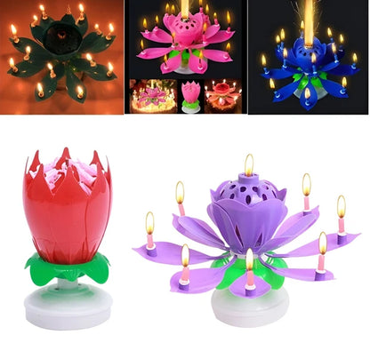 Musical Birthday Flower Candle