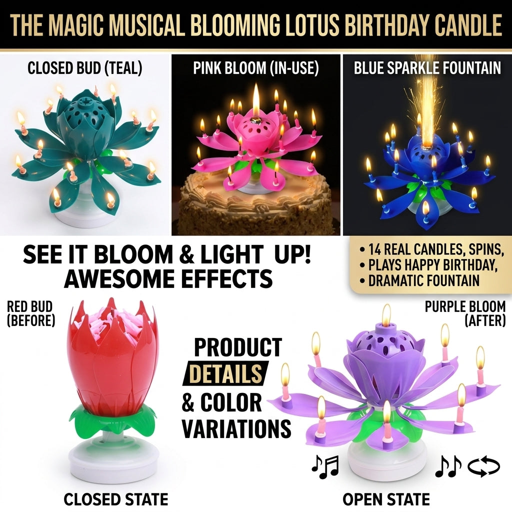 Musical Birthday Flower Candle