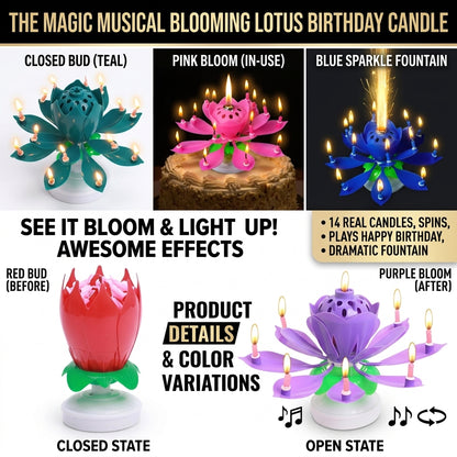 Musical Birthday Flower Candle